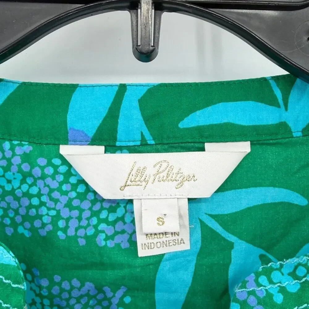 Lilly Pulitzer Women's Coulter Top - Fiddle Leaf Green It's a Jungle Out There S